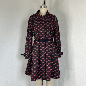 Prada 18/19 Lips Mouths Trench Coat Jacket RARE Sex & The City Charolotte